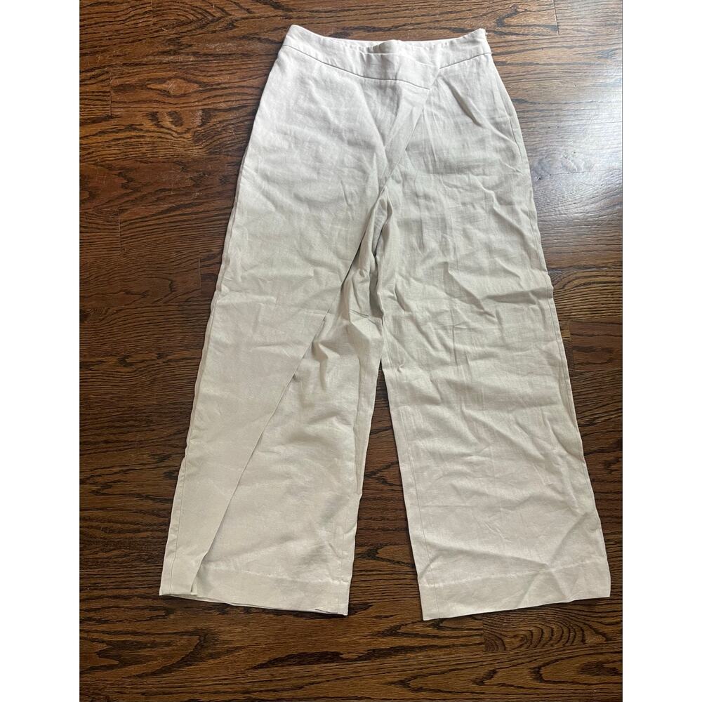 Zara women’s linen blend wide pants Sz. XS cream beige